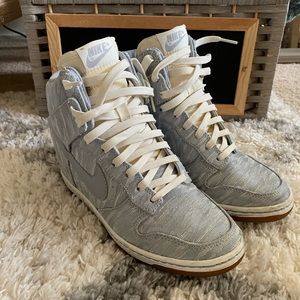 Nike sneaker wedge shoes, silver camo color